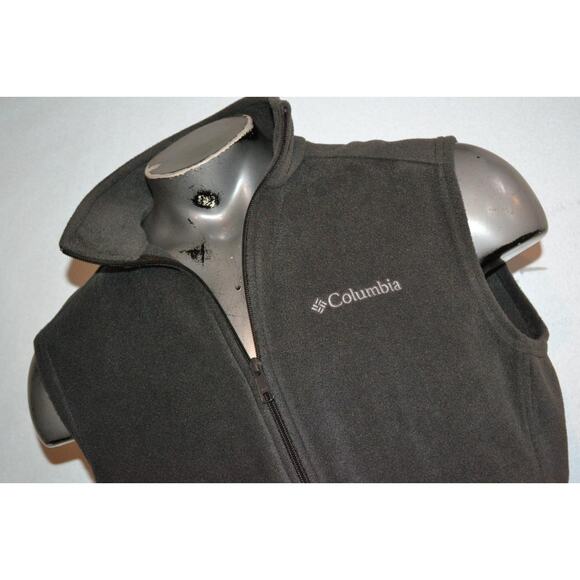 32783 Columbia Fleece Jacket Vest Gray Polyester Size Medium Mens - Picture 1 of 8